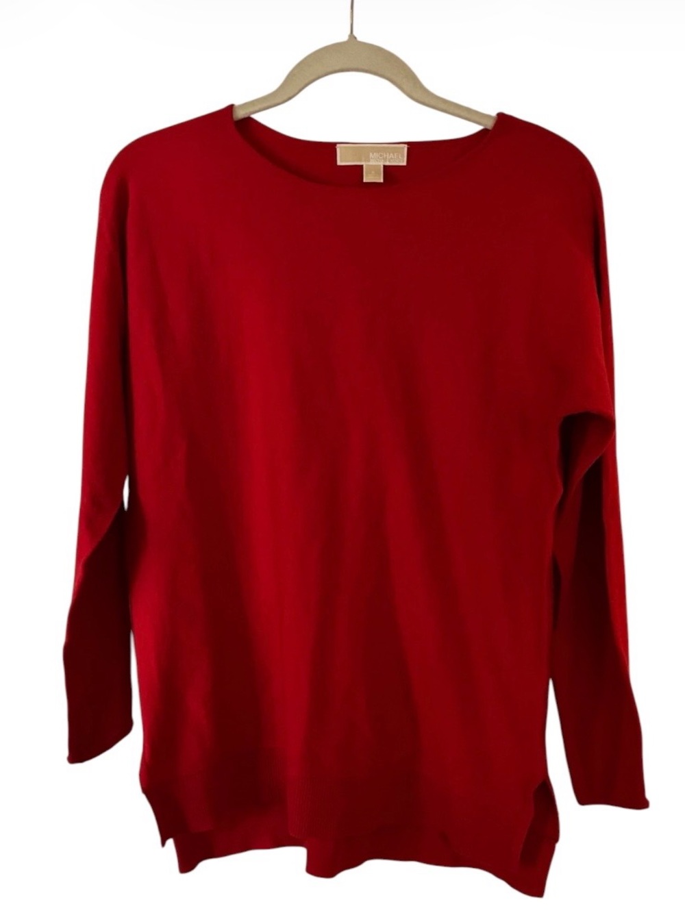 MICHAEL Michael Kors Red High Low Crewneck Top Sz S